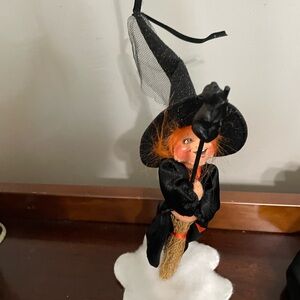 Annalee Black and Orange Witch Figurine
